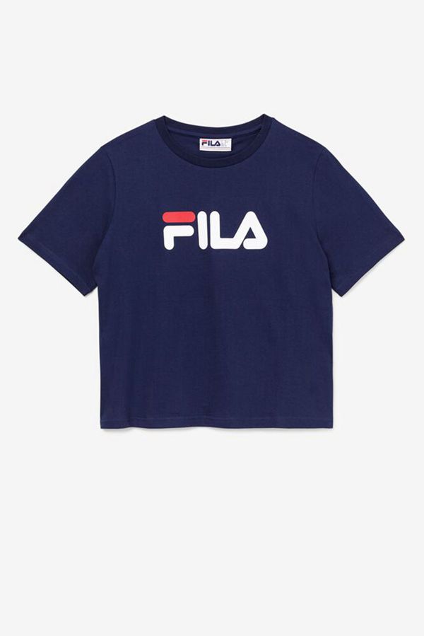 Fila Tričká Damske Námornícka Modrá / Červené / Biele - Miss Eagle Oversized Graphic Vypredaj - Slov